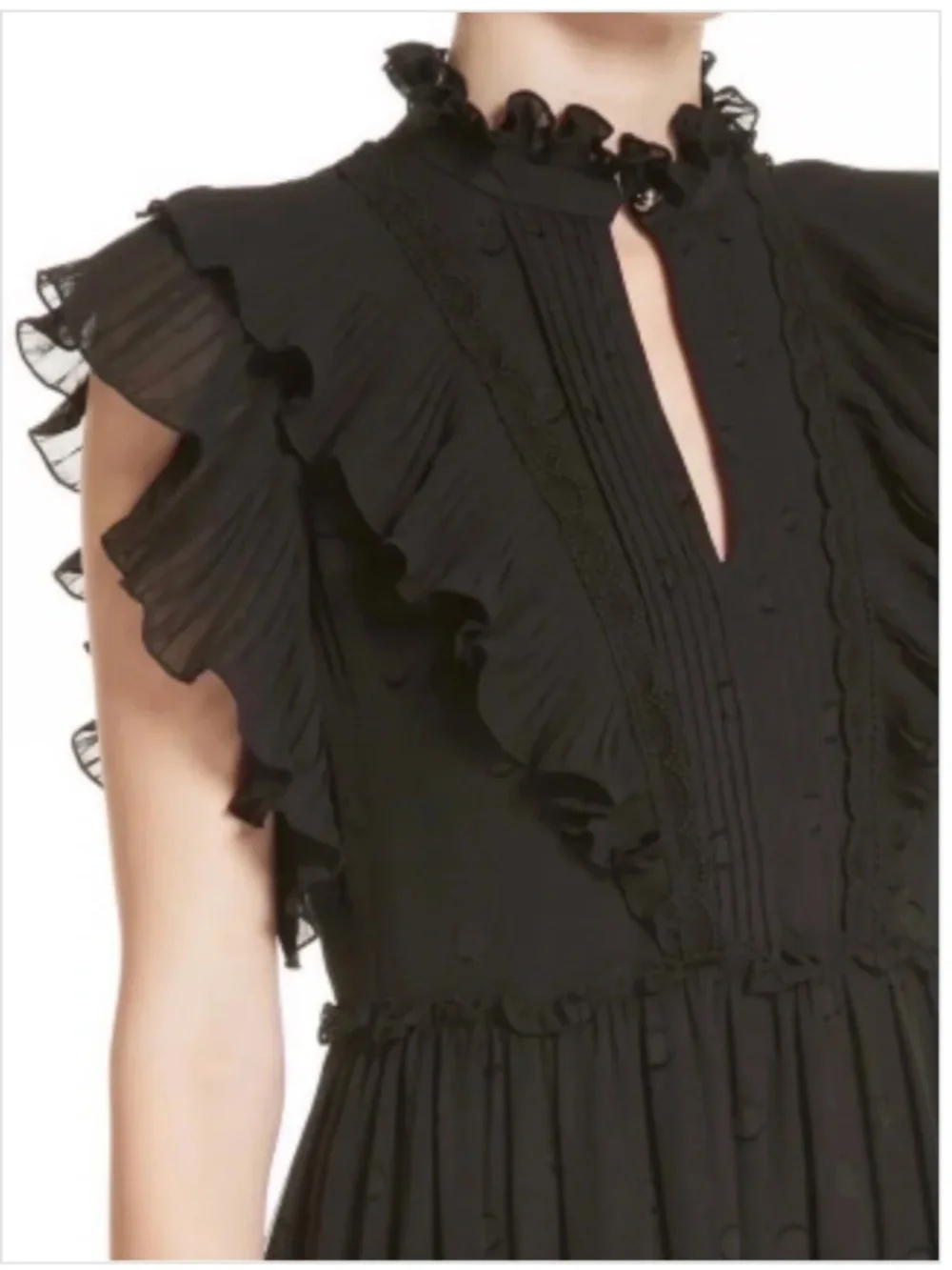 Kate Spade Bakery Dot Devore Fit and Flare Mini Cocktail Dress Black Size 14 NWT
